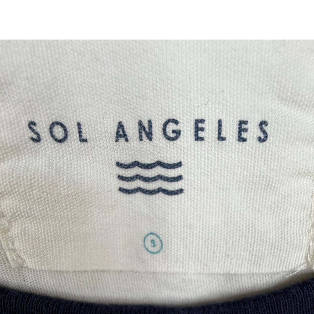 Sol Angeles Womens Love Ringer T-Shirt Patriotic Stars Stripes Sm thin retro - Picture 4 of 8